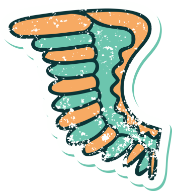 Bir insanın çizdiği kanadın sembolik dövmeli görüntüsü