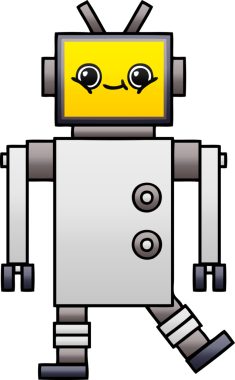 Bir insan tarafından çizilmiş bir robotun gölgelenmiş çizimi