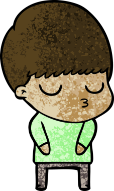 Bir insan tarafından çizilmiş sakin çocuk çizgi filmi.