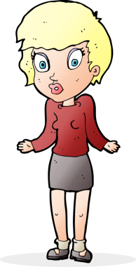 Bir insan tarafından çizilmiş omuz silken çizgi filmdeki kadın.