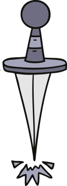 Bir insan tarafından çizilmiş küçük bir hançerin karalaması.