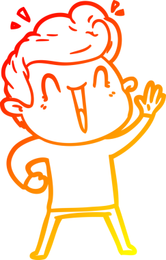 Bir insan tarafından çizilmiş, heyecanlı bir çizgi film çizimi.