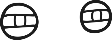 Bir insan tarafından çizilmiş siyah beyaz çizilmiş kaşlarını çatan gözler.