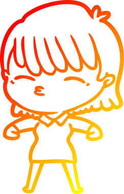 Bir insan tarafından çizilmiş bir karikatür kadın çizimi