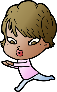 Bir insan tarafından çizilmiş karikatür kadın.