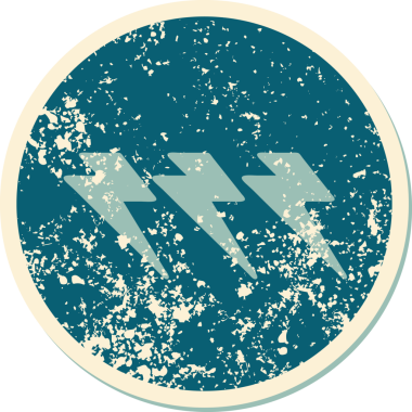 Bir insan tarafından çizilmiş yıldırımların sembolik dövmeli görüntüsü