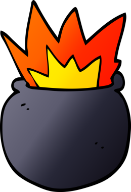 Bir insan tarafından çizilmiş, patlayan karalama kazanı.