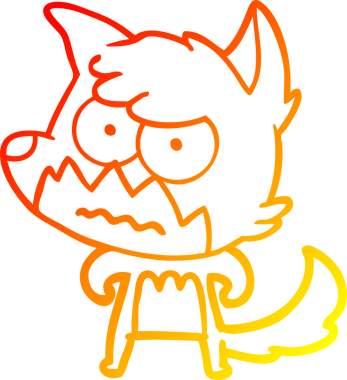 Bir insan tarafından çizilmiş kızgın tilki çizgi çizimi.