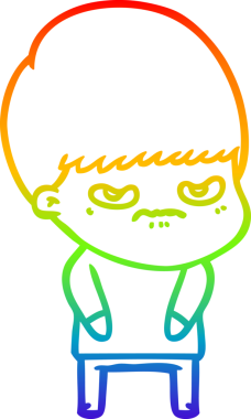 Gökkuşağı gradyan çizgi çizimi Bir insan tarafından çizilmiş bir çizgi film çocuğu