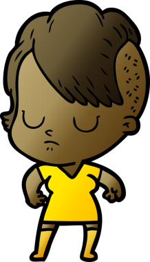 Bir insan tarafından çizilmiş karikatür kadın.