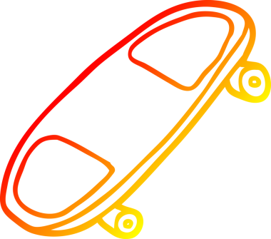 Bir insan tarafından çizilmiş bir karikatür kaykayı çizimi