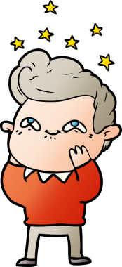 Bir insan tarafından çizilmiş heyecanlı bir çizgi film.