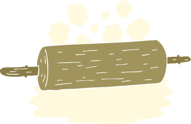 Bir insan tarafından çizilen merdanenin düz renk çizimi