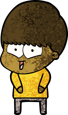 Bir insan tarafından çizilmiş mutlu çocuk çizgi filmi.