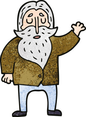 Bir insan tarafından çizilmiş karalama sakallı adam.