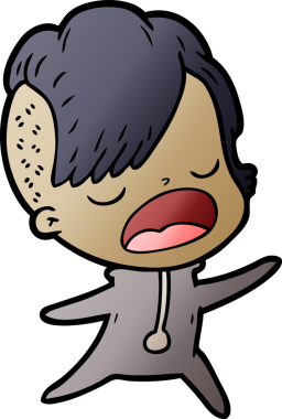 Bir insan tarafından çizilmiş havalı hippi kız çizgi filmi.