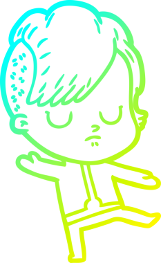 Bir insan tarafından çizilmiş bir karikatür kadın çizimi.