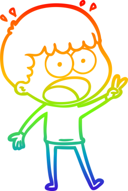 gökkuşağı gradyanı çizimi bir insan tarafından çizilmiş şok bir adam