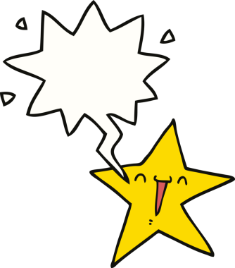 Bir insan tarafından çizilmiş mutlu bir çizgi film yıldızı.