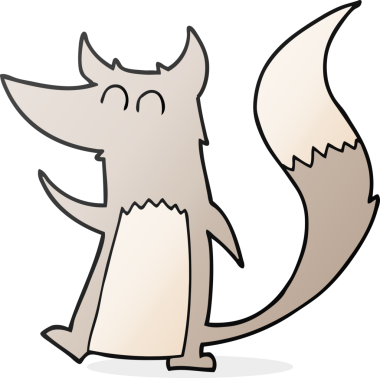 Bir insan tarafından çizilmiş serbest çizim küçük kurt.