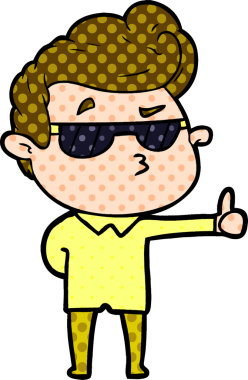 Bir insan tarafından çizilmiş havalı bir çizgi film.