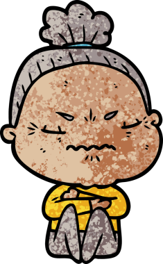 Çizgi film bir insan tarafından çizilmiş yaşlı bir kadın tarafından rahatsız edildi.