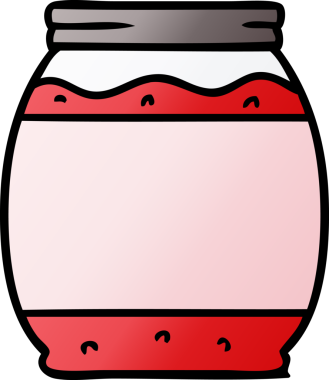 Bir insan tarafından çizilmiş çilek reçelinin gradyan karikatürü