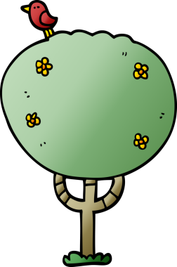 Bir insan tarafından çizilmiş karalama ağacı.