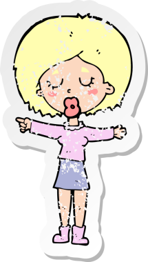 Bir insan tarafından çizilmiş bir karikatürün gerilimli çıkartması.