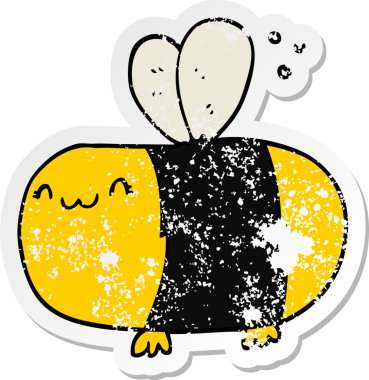 Bir insan tarafından çizilmiş şirin bir çizgi filmin sıkıntılı çıkartması.