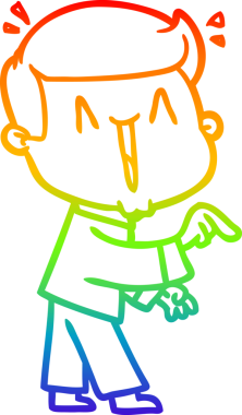 Gökkuşağı gradyanı çizimi bir insan tarafından çizilmiş heyecanlı bir çizgi film