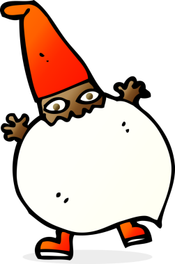 bir insan tarafından çizilmiş küçük bir Noel Baba çizgi filmi