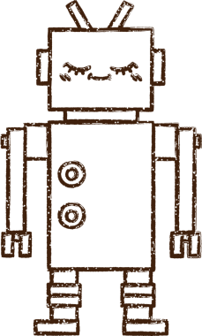 Robot Kömür Bir insan tarafından çizilmiş