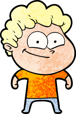 Bir insan tarafından çizilmiş mutlu bir adam.