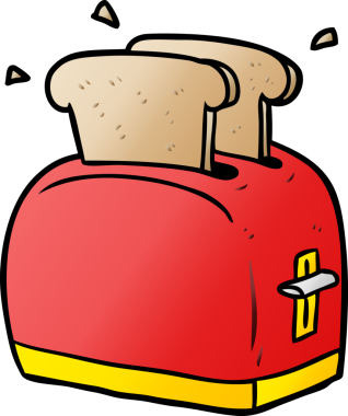 Bir insan tarafından çizilmiş ekmek kızartma makinası.