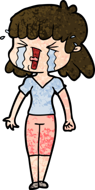 Bir insan tarafından çizilmiş karikatür kadın.