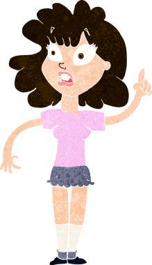 Bir insan tarafından çizilen çizgi filmdeki kadın.