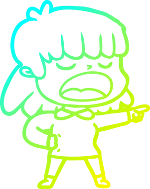 Bir insan tarafından yüksek sesle çizilmiş bir karikatür kadın çizimi.