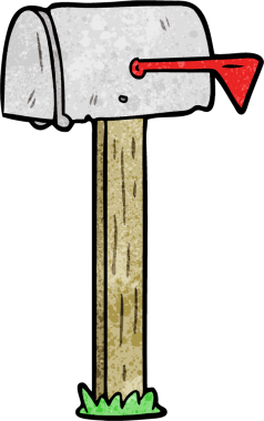 bir insan tarafından çizilmiş karikatür posta kutusu