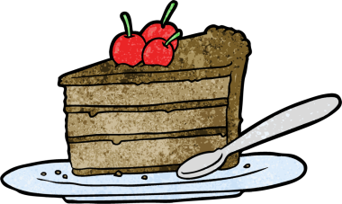 Bir insan tarafından çizilmiş pahalı bir dilim çikolatalı pasta.