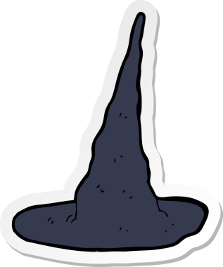 Bir insan tarafından çizilmiş ürkütücü cadı şapkasının çıkartması.