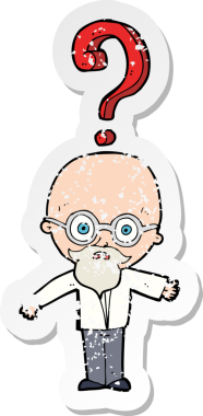 Bir insan tarafından çizilmiş yaşlı bir adamın karikatür yapıştırması.