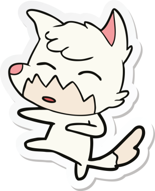 Bir insan tarafından çizilmiş bir tilkinin çıkartması.