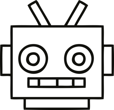 Bir insan tarafından çizilmiş robot kafasının çizgi çizimi