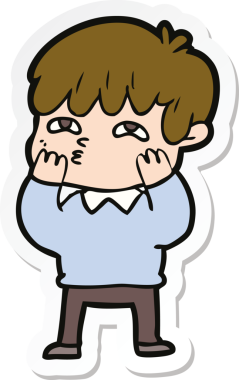 Bir insan tarafından çizilmiş garip bir adamın çıkartması.