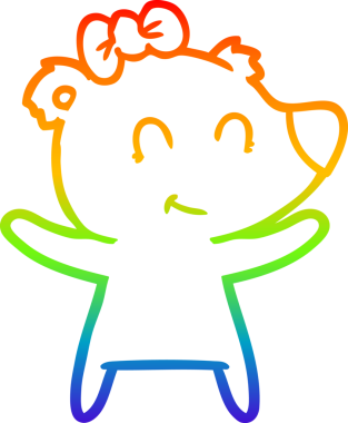 Bir insan tarafından çizilmiş dişi ayı çizgi filmi.