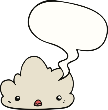 Bir insan tarafından çizilmiş tatlı bir çizgi film bulutu.