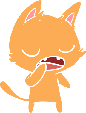 Konuşan kedi düz renkli çizgi film Bir insan tarafından çizildi