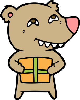 Bir insan tarafından çizilmiş karikatür ayısı.