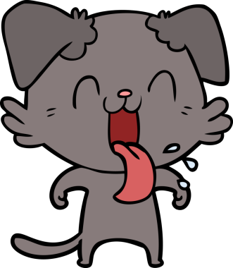 Bir insan tarafından çizilmiş nefes nefese bir köpek.